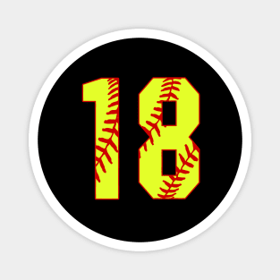 Fastpitch Softball Number 18 #18 Softball Shirt Jersey Uniform Favorite Player Biggest Fan Magnet